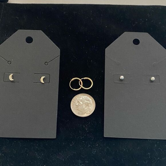 AKL “Your Sweethearts’ First” 3 pair , 2 Silver 1 Gold vermeil - Picture 1 of 6